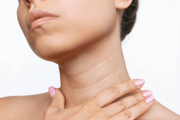 Skin texture treatment closeup