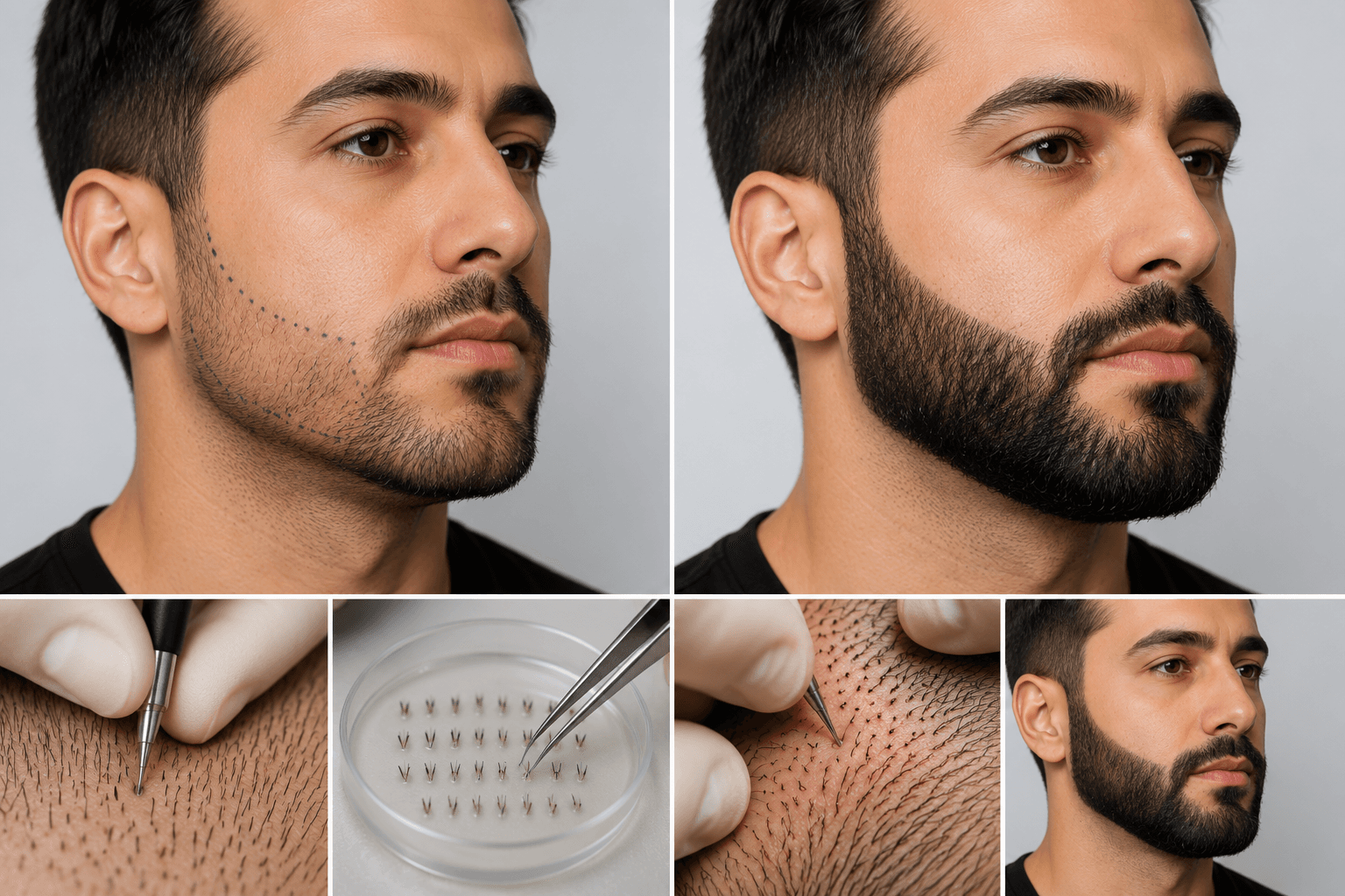 Beard hair transplant – body hair restoration Peshawar